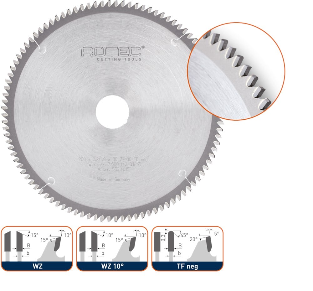 Rotec HM kozijn- en glaslattenzaag, ø160x2,2x20mm Z=48 WZ - 5534005
