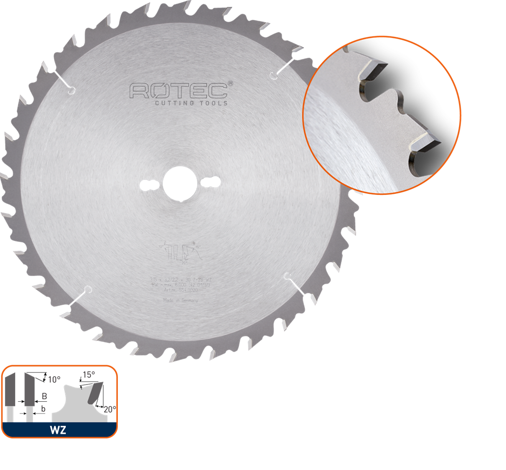 Rotec OPTI-LINE HM Schulpzaag Met Anti-Terugslag | Ø270x3,0x30 | Z=18 | WZ - 554.0007