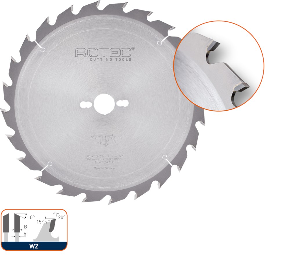 Rotec HM schulpzaag zonder anti-terugslag, ø450x4,2x30mm Z=20 WZ - 5541040
