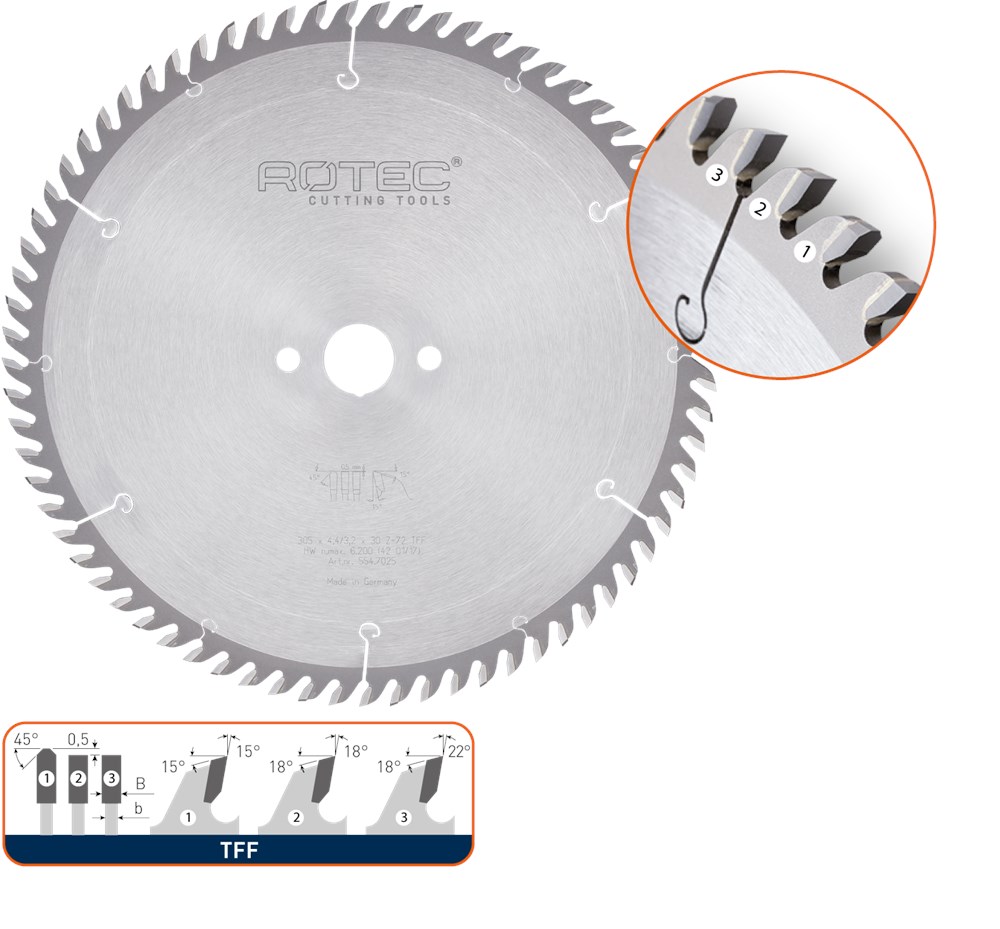 Rotec HM platenopdeelzaagblad, ø540x4,8x60mm Z=72 TFF - 5547195