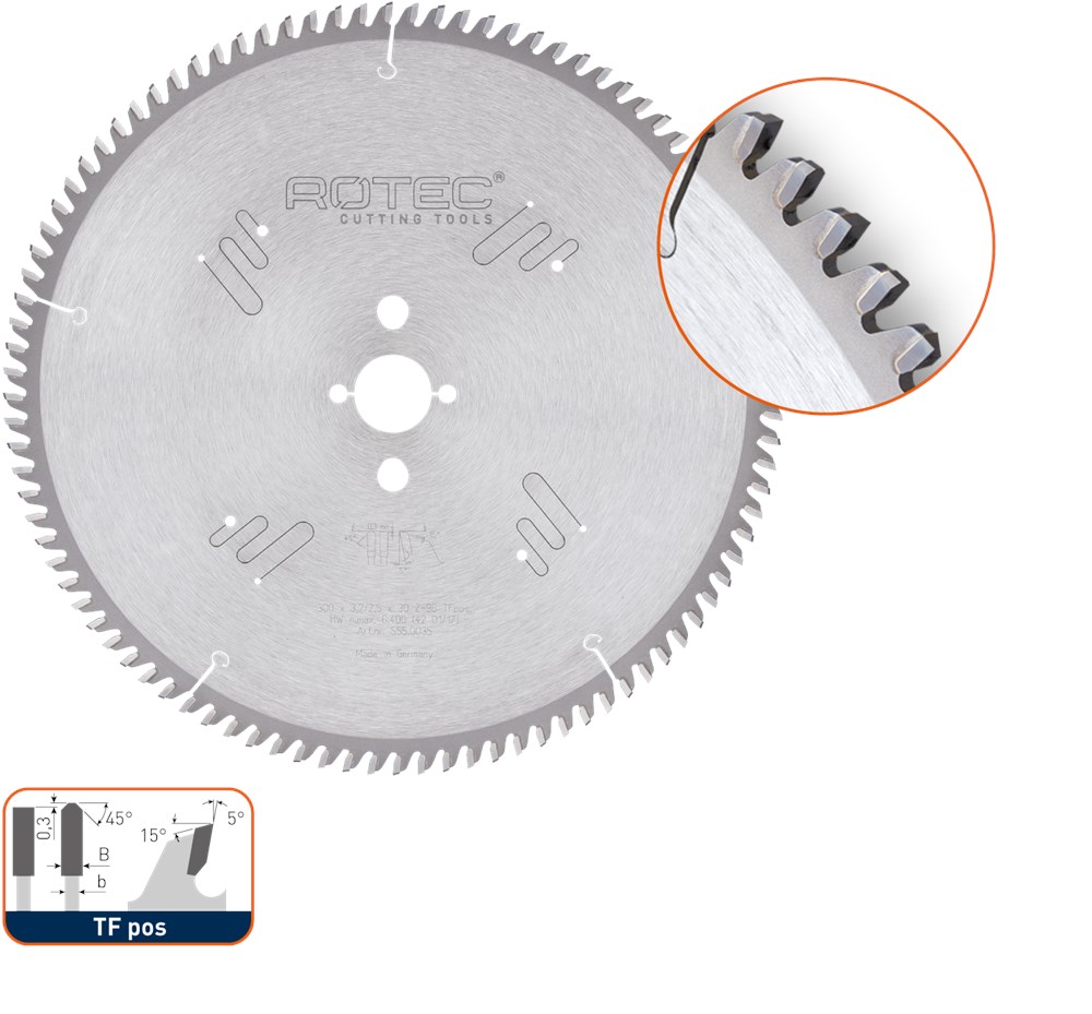 Rotec HM zaagblad voor NF-metalen, ø400x4,0x30mm Z=96 TF pos - 5550075