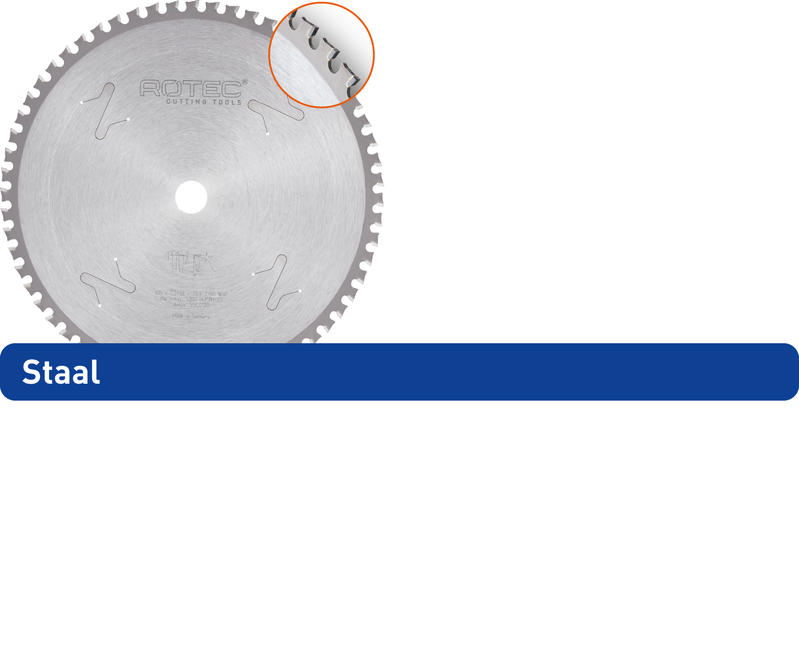 Rotec HM Dry-Cutter Zaagblad Bouwstaal | Ø320x2,2x25,4mm | Z=80 | WWF - 556.0139