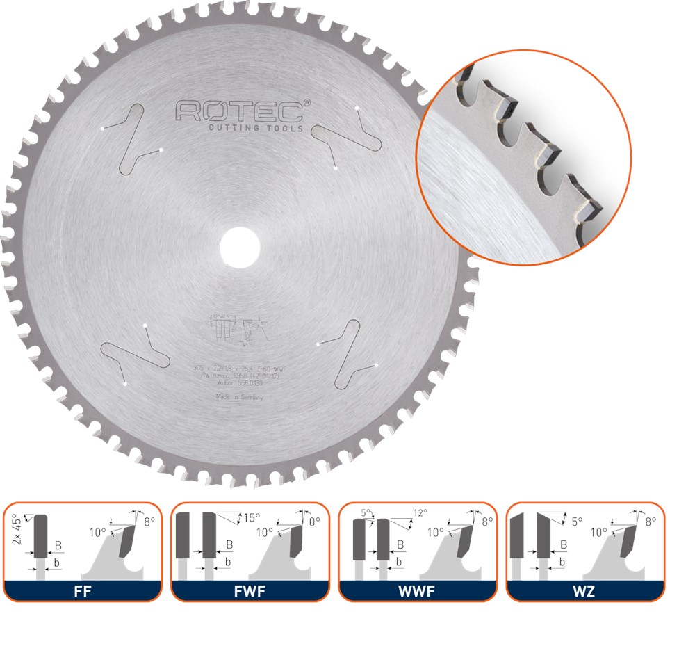 Rotec HM dry-cutter zaagblad bouwstaal, ø190x2,2x30mm Z=48 FWF - 5560050