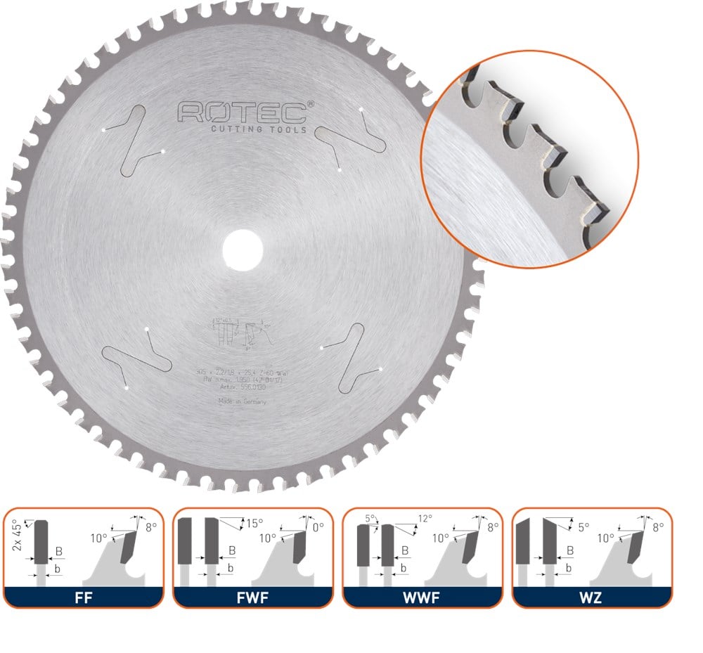 Rotec HM dry-cutter zaagblad bouwstaal, ø300x2,2x30mm Z=60 WWF - 5560120