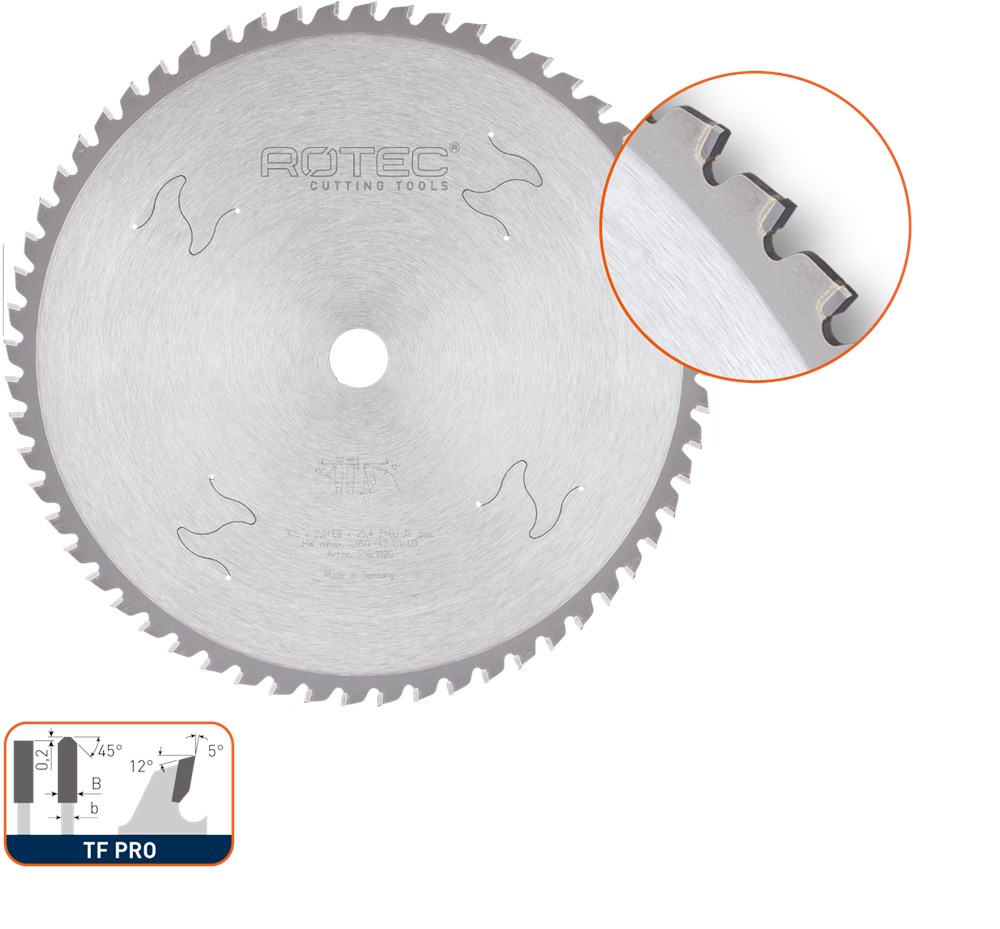 Rotec HM dry-cutter staal, Long-Life, ø305x2,2x25,4mm Z=60 TF PRO - 5561020