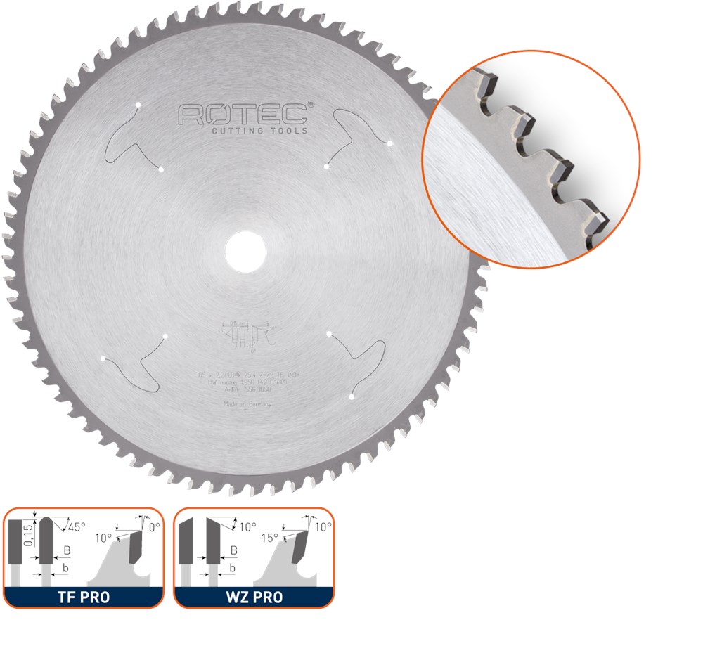 Rotec HM dry-cutter RVS, Long-Life, ø230x2,0x30mm Z=56 WZ PRO - 5563030