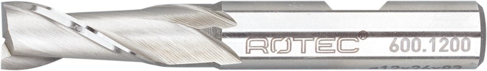 Rotec HSS-E Spiebaanfrees, ongecoat, ø13 - ø13x16x73xø12mm Z=2 / DIN 327-B / kort - 6001300
