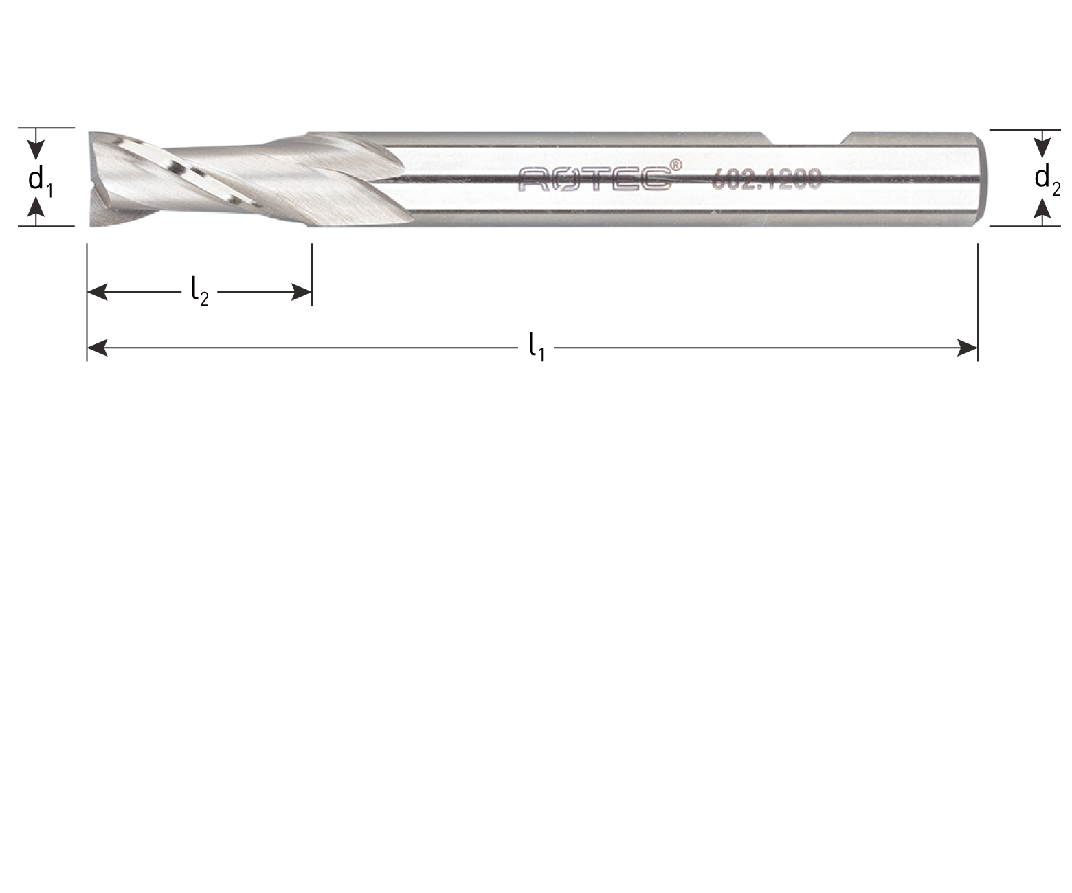 Rotec HSS-E Spiebaanfrees | Ongecoat | Ø22 - Ø22x38x141xØ20mm Z=2 | DIN 84-B | Lamg - 602.2200