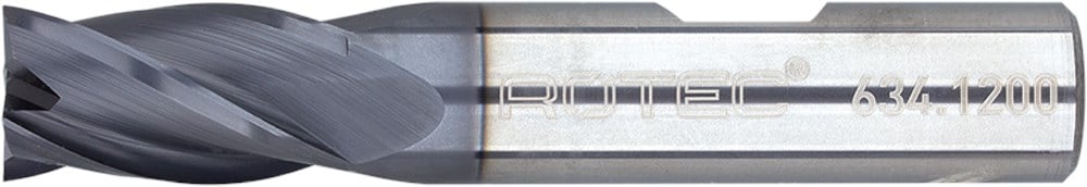 Rotec VHM Vingerfrees, TiAlN-gecoat, ø4 - Silver-Line / ø4x11x50xø6mm Z=4 / kort - 6340400 - 634.0400