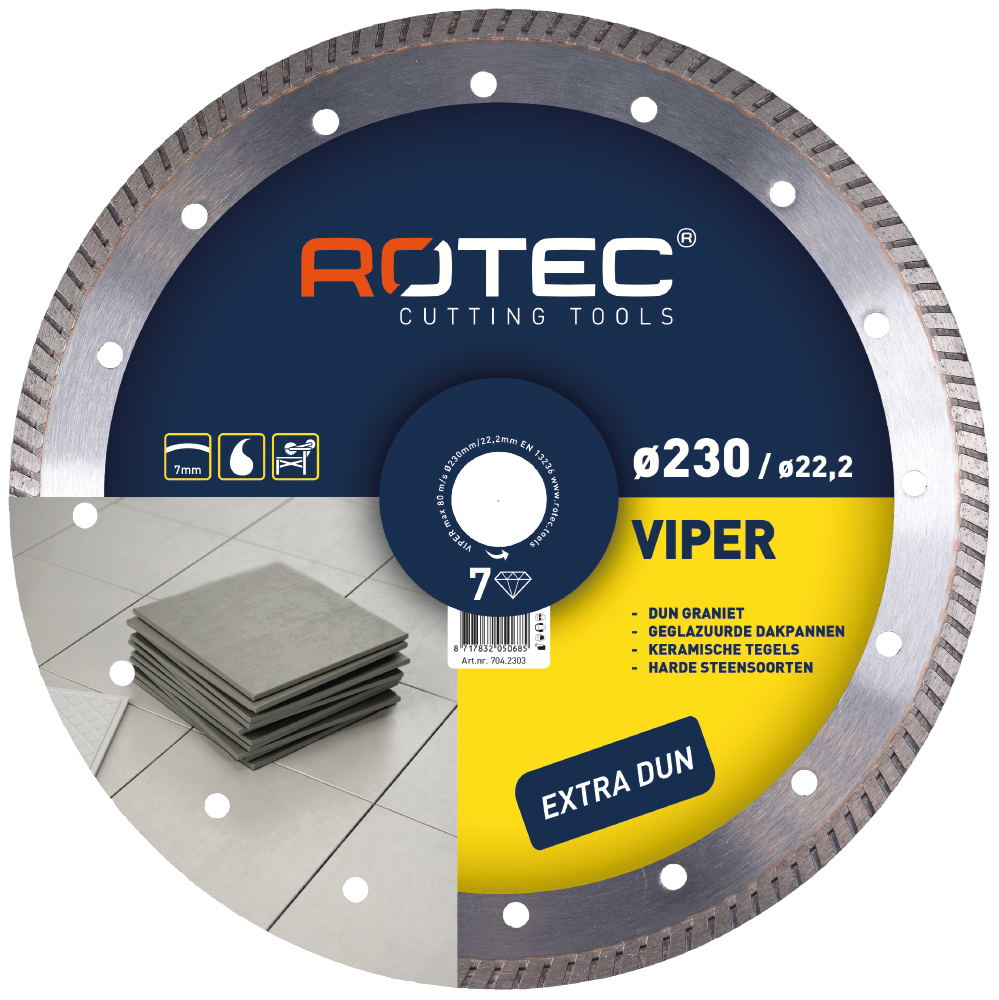 Rotec Diamantzaagblad 'Viper 7 / Turbo Fine Cut' | Ø200x1,4xØ30,0 - 704.2005
