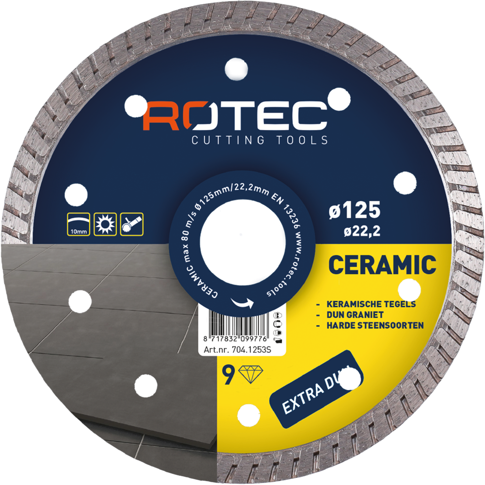 Rotec Diamantzaagblad 'Ceramic 9' | Ø115x1,3xØ22,2 - 704.1153S
