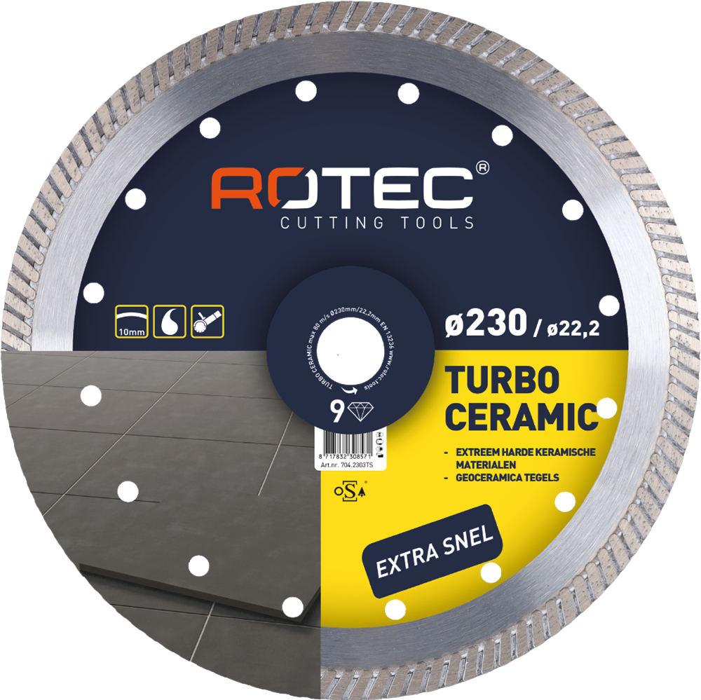Rotec Diamantzaagblad 'Turbo Ceramic' | Ø350x3,2xØ25,4 - 704.3504TS