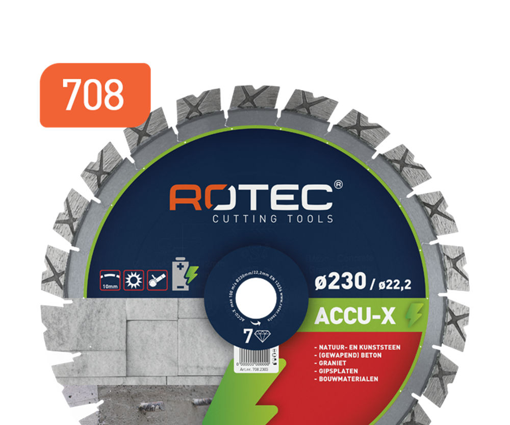 Rotec Diamantzaagblad 'Accu-X' | Ø125xØ22,2 - 708.1253