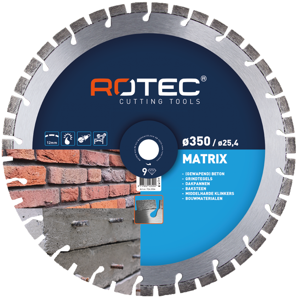 Rotec Diamantzaagblad 'Matrix 9' | Ø350x2,6xØ20,0 - 724.3502