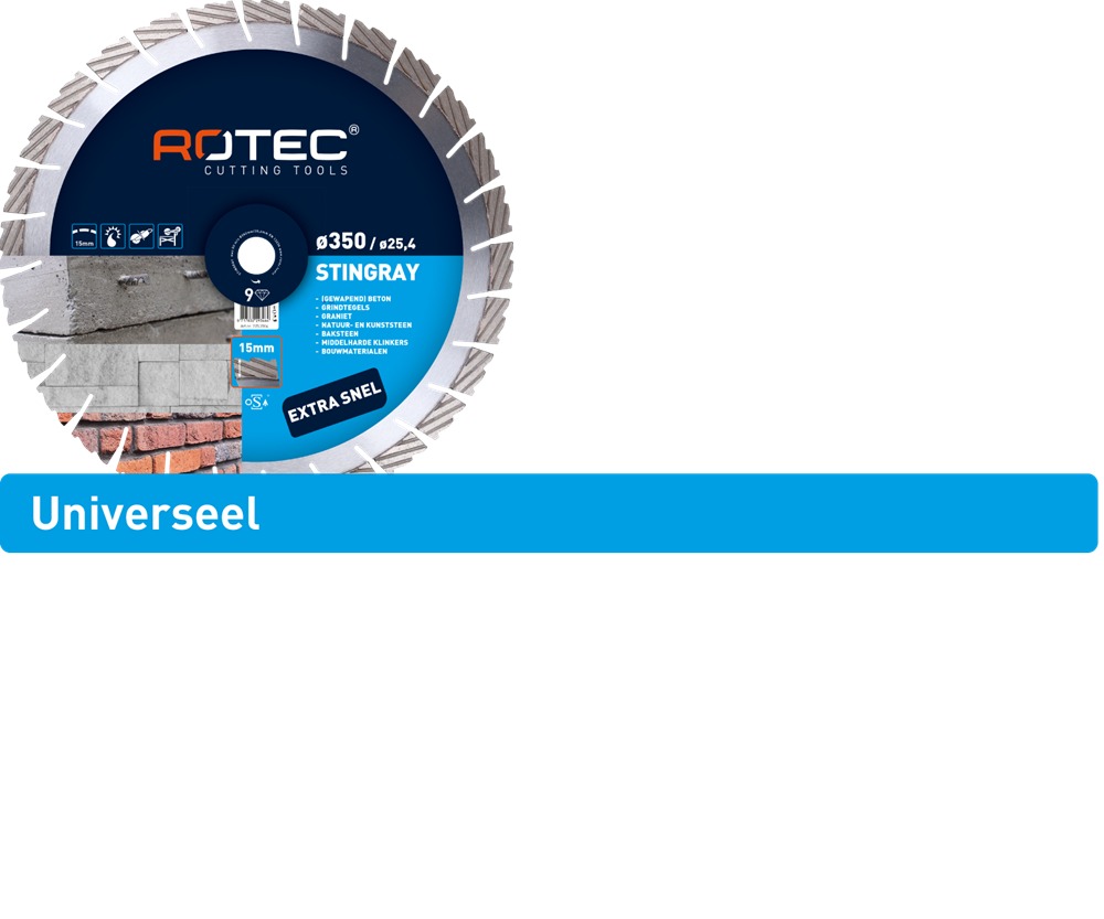 Rotec Diamantzaagblad 'Stingray' | Ø350x3,2xØ20,0 - 725.3502