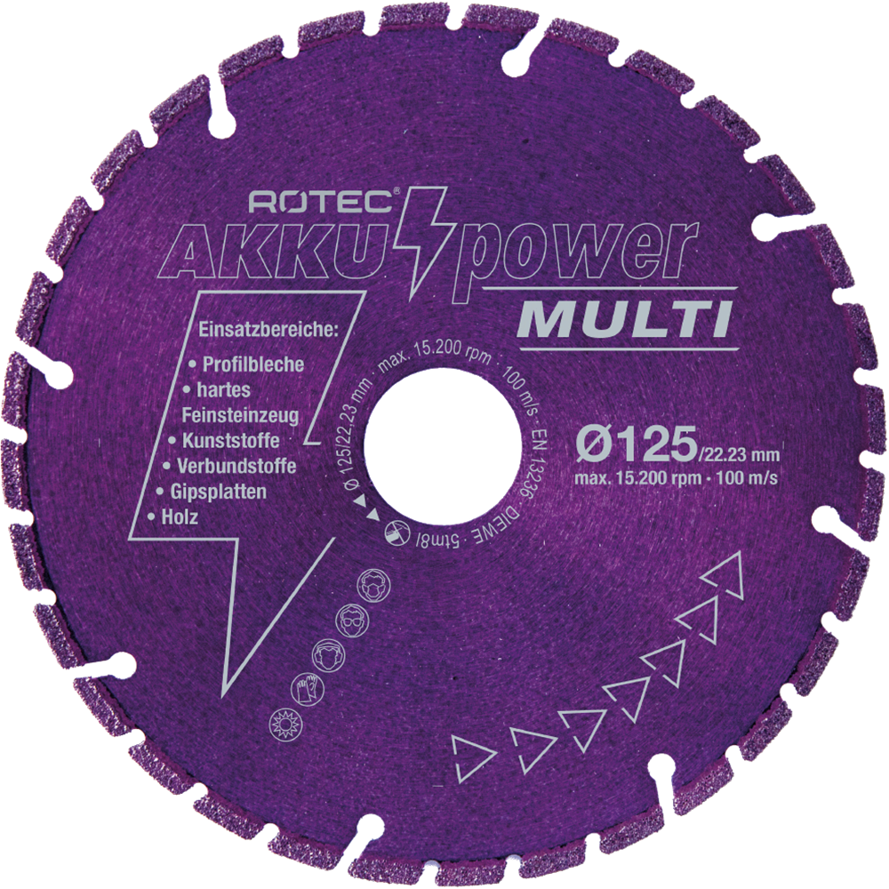 Rotec Diamantzaagblad 'Multi Accu-Power' | Ø125x1,8xØ22,2 - 729.6125