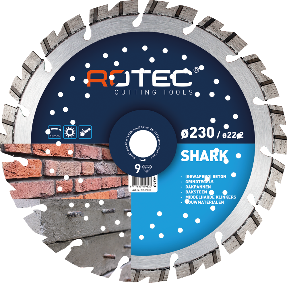 Rotec Diamantzaagblad 'Shark 9' | Ø300x3,0xØ25,4 - 735.3004