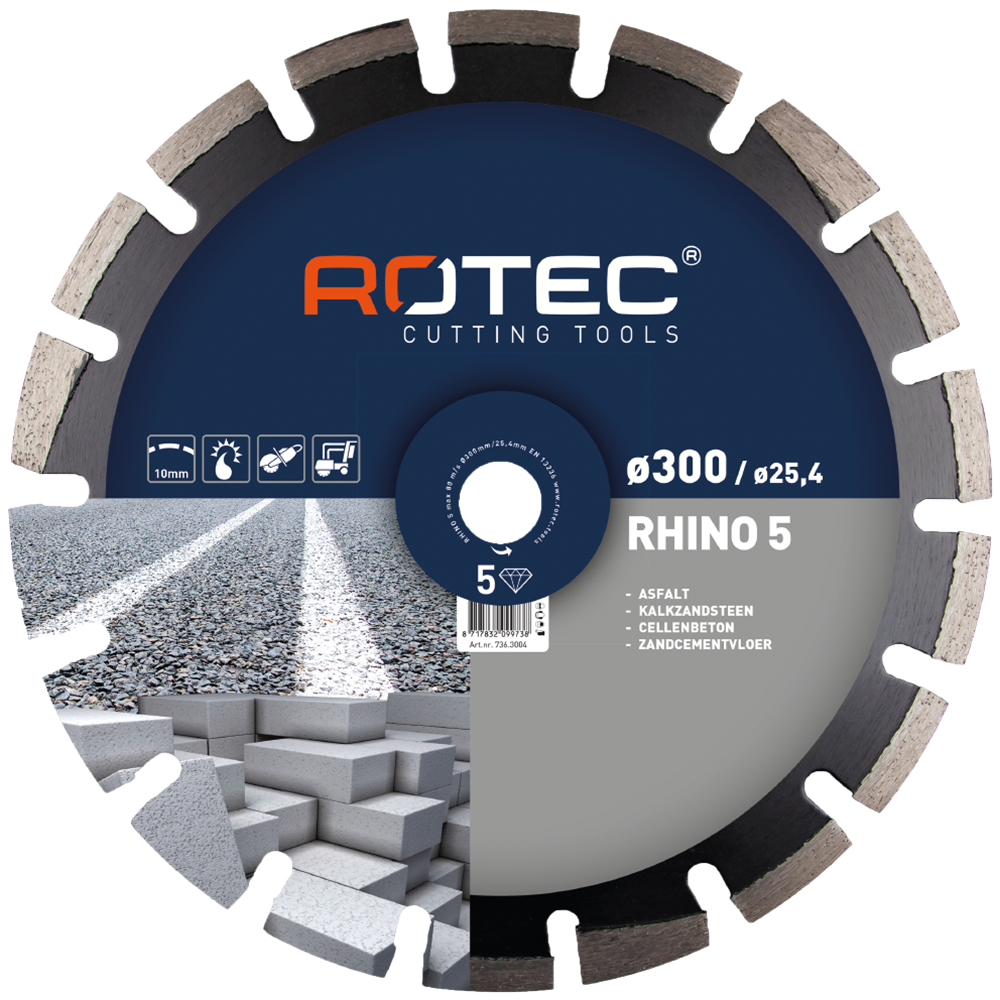 Rotec Diamantzaagblad 'Rhino 5 / Asphalt' | Ø350x3,2xØ20,0 - 736.3502