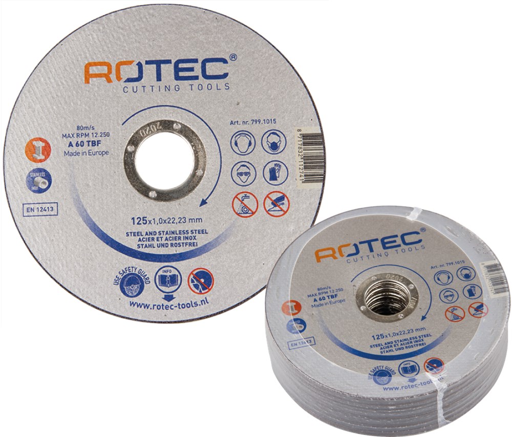 Rotec Doorslijpschijven 125x1,0x22,23 - 25 stuk(s) - 7991015 - 799.1015