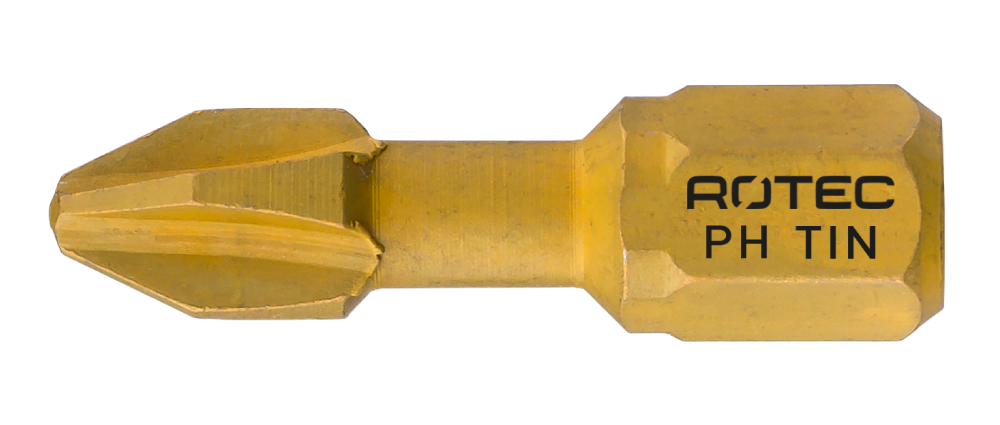 Rotec Torsionbit PH 1 | L=25 | C6.3 | TiN | 2 stuks - 801.20012
