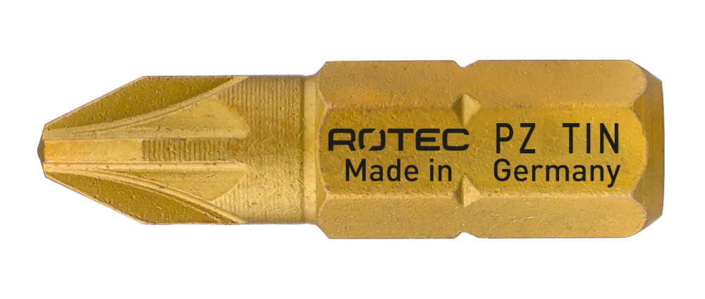 Rotec Schroefbit PZ 2 | L=25 | C6.3 | TiN | 2 stuks - 803.20022