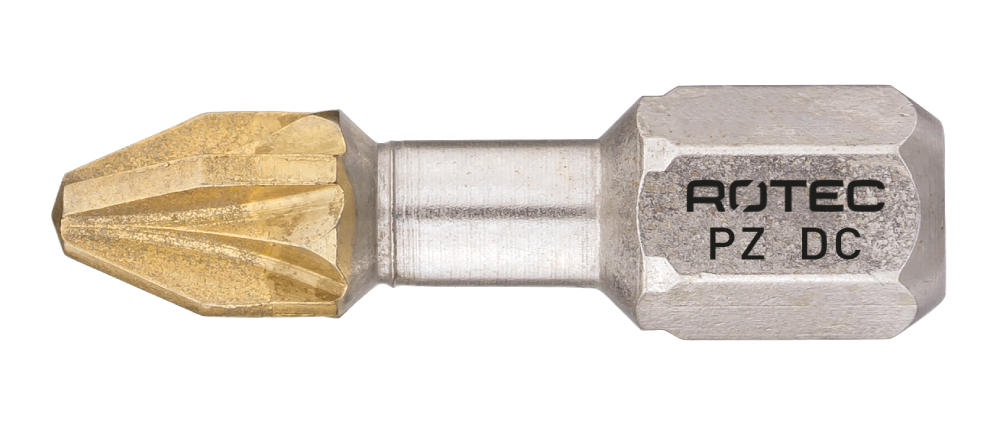 Rotec Torsionbit PZ 1 | L=25 | C6.3 | DIAMONDgrip | 2 stuks - 804.30012