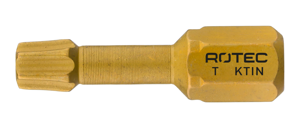 Rotec Torsionbit T 10 | L=25 | C6.3 | conisch | TiN | 2 stuks - 807.20102