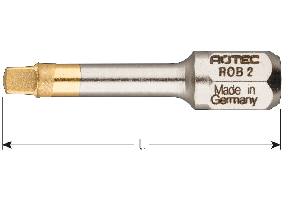 Schroefbit SQD 2x30mm, &apos;IMPACT-DIAMOND&apos; | 10 stuks
