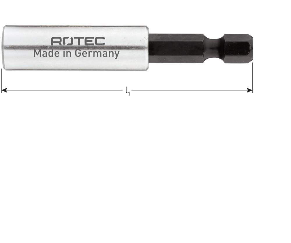 Rotec Bithouder | E6.3x74 | Magnetisch | Huls ø11x35 | Met C-ring - 818.0015