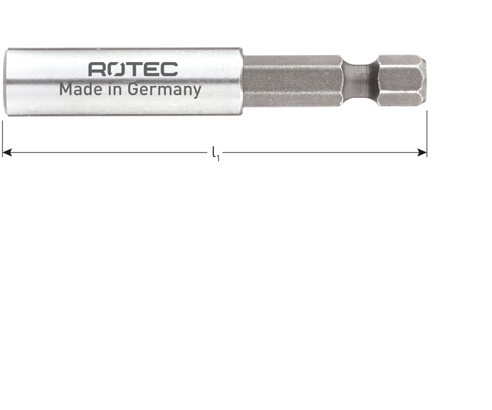Rotec Bithouder | E6.3x60 | Magnetisch | Huls ø10x35 | Zonder C-ring - 818.0001