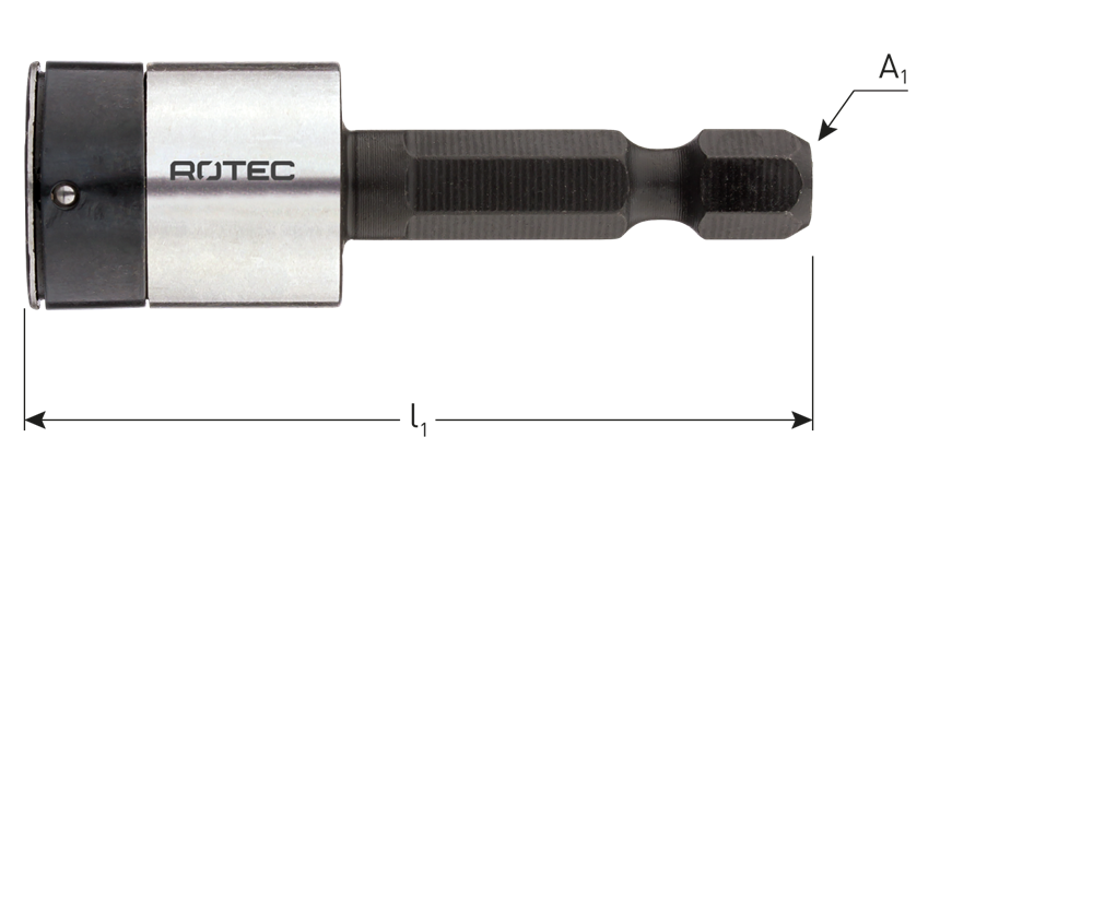 Rotec Dopsleutel | E6.3 | 1/4" Bitopname | Niet-magnetisch | SW 5/16"x50 - 819.30201