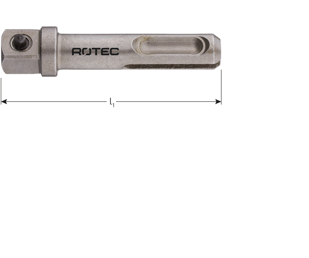 Rotec Adapter | SDS-Plus > 4-Knt. 3/8'' | Met Stift | L=60 | 1 Stuk - 820.00801