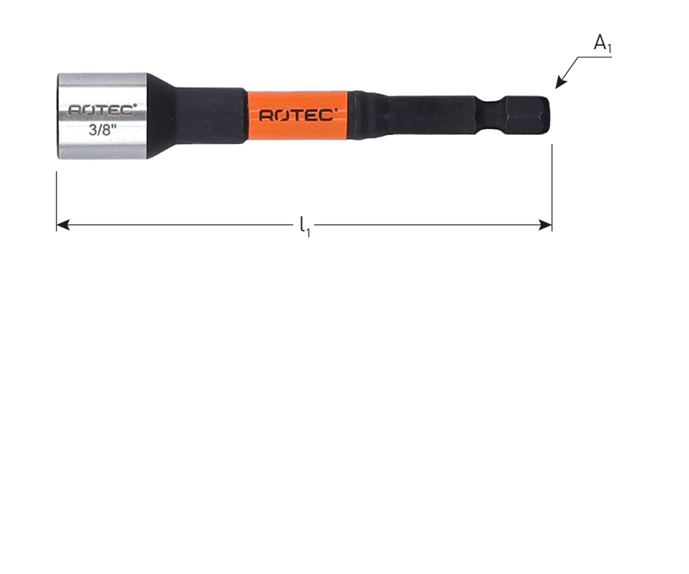 Rotec Dopsleutel | E6.3 | 1/4" Bitopname | Magnetisch | SW 13x80 - 821.00131