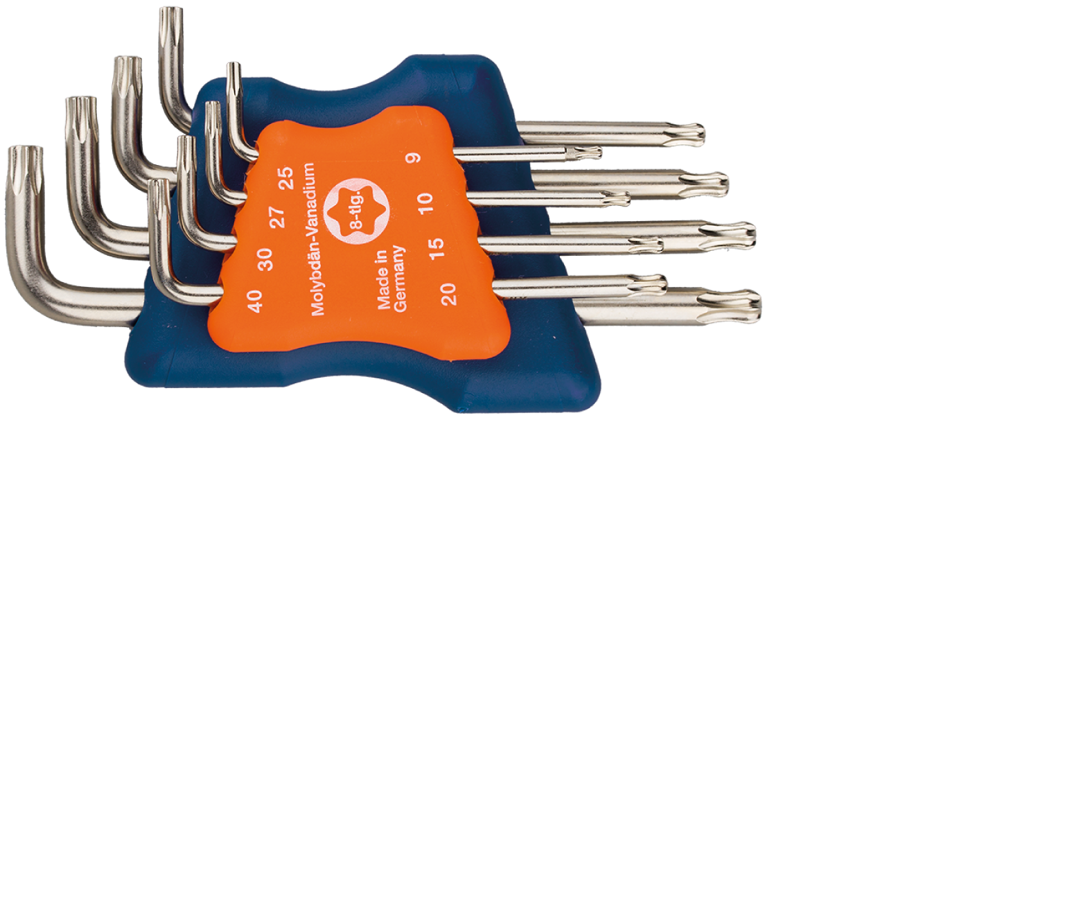 Rotec Inbussleutelset | 8-delig | Lang | Kogelkop | Torx T9-T40 | Nikkel - 890.5001