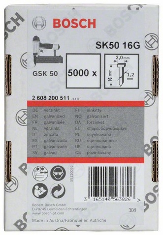 Bosch Accessoires Nagel met verzonken kop SK50 16mm | 1.2mm - 2608200511