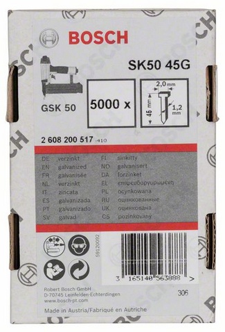Bosch Accessoires Nagel met verzonken kop SK50 45mm | 1.2mm - 2608200517
