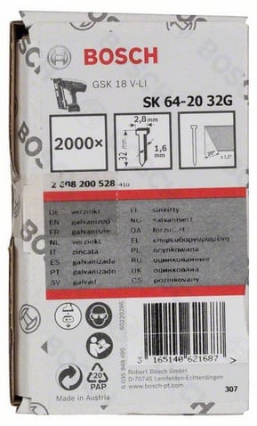 Bosch Accessoires Nagel met verzonken kop SK64 20 32G - 2608200528