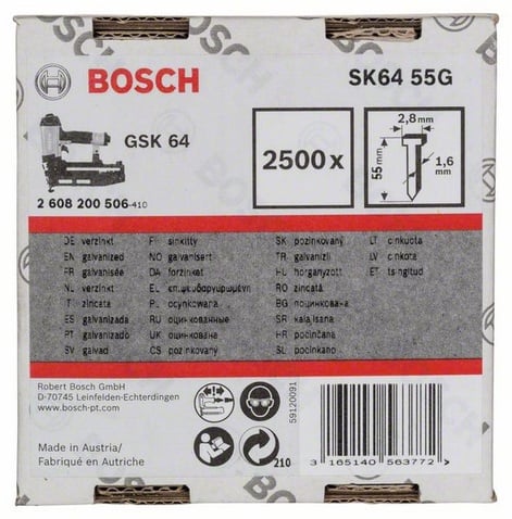 Bosch Accessoires Nagel met verzonken kop SK64 55G - 2608200506