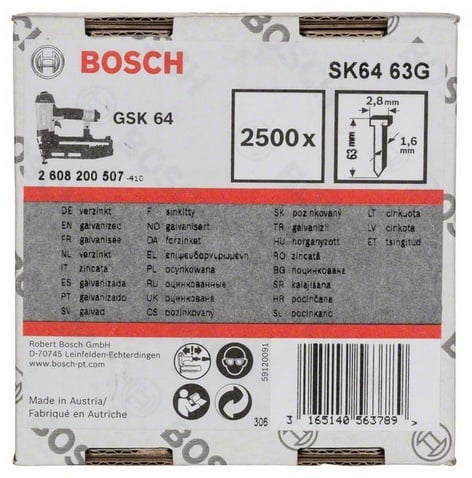 Bosch Accessoires Nagel met verzonken kop SK64 63G - 2608200507