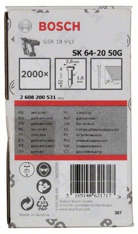 Bosch Accessoires Nagel met verzonken kop SK64 50 G - 2608200505