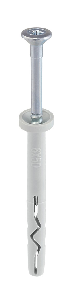 Steelies Ultimate slagplug nylon 6x 40 cilinderkraag pz2 verzinkt | 50 stuks - KFA10600401