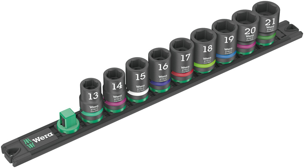 Wera Dop-magneetstrip C Impaktor 1 doppenset | 1/2"-aandrijving | 9-delig - 05005490001 afbeelding 1