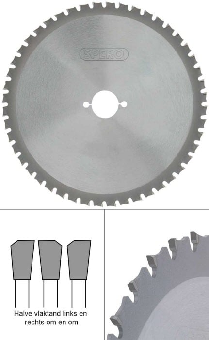 Spero 60Tx255mm metaal TCT zaagblad - asgat 30mm - SPM-255-60-30