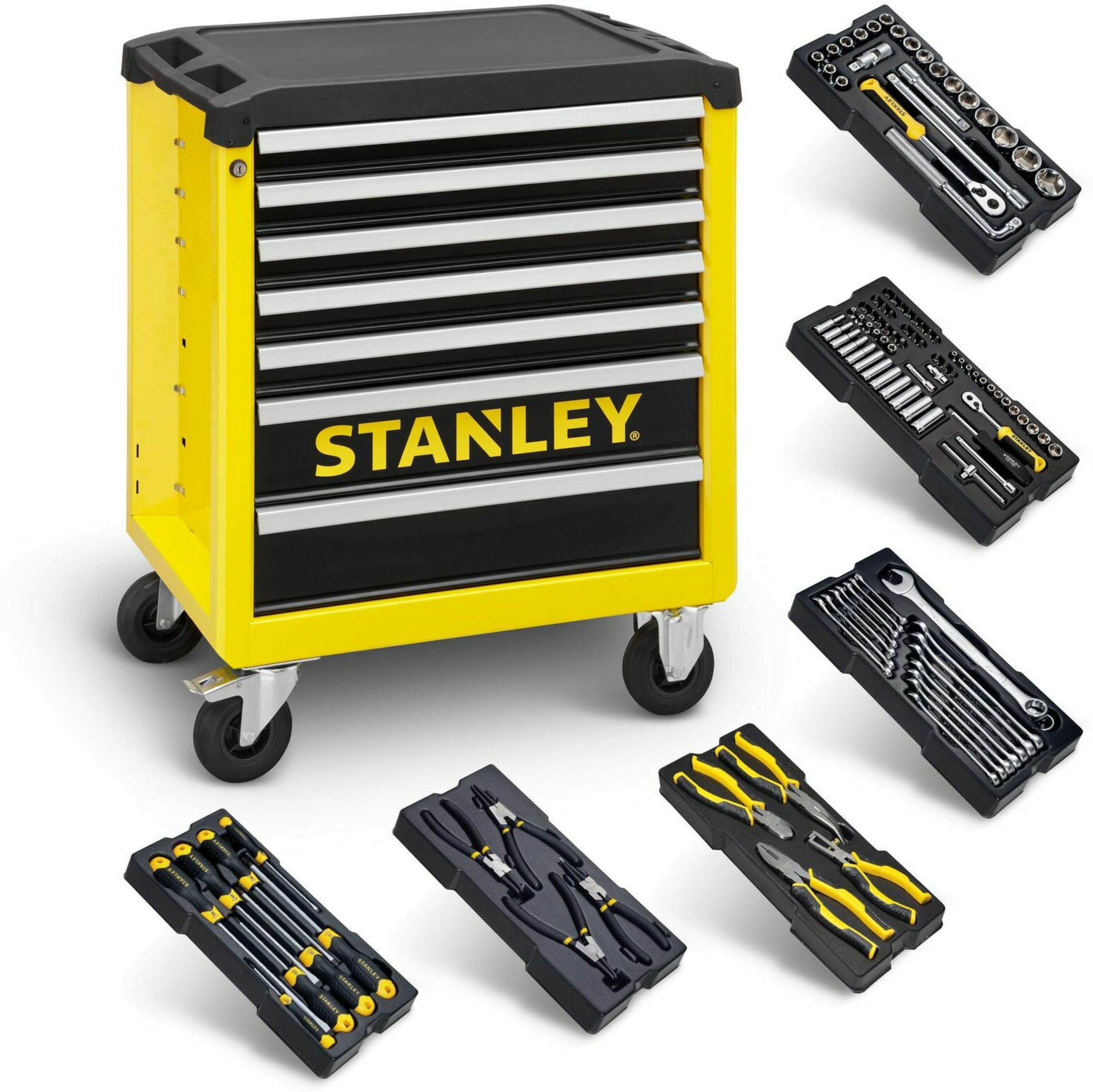 Stanley STHT6-80827 Transmodule Gereedschapskar 7 Laden gevuld met 6 modules STHT6-80827 afbeelding 1