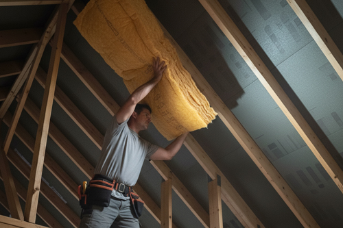 Stap 4: Plaats de isolatie tussen de balken