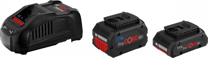 Bosch Blauw 18v starterset met 2 accu&apos;s | 1x ProCore18V 5.5Ah + 1x ProCORE18V 4,0Ah + Lader GAL 1880 CV - 1600A0214A