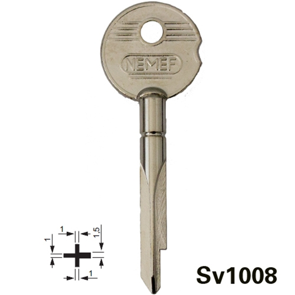 Nemef S 10085 BW Sleutel | 1008 nieuw 9100890040
