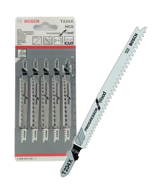 Bosch Accessoires 5x Progressor voor hout decoupeerzaagblad T234X - 2608633528