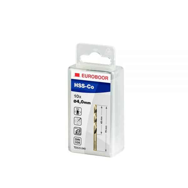 Euroboor HSS-Co spiraalboor Ø3.0 in hangdoos | 10 st. - TDCO.030/D