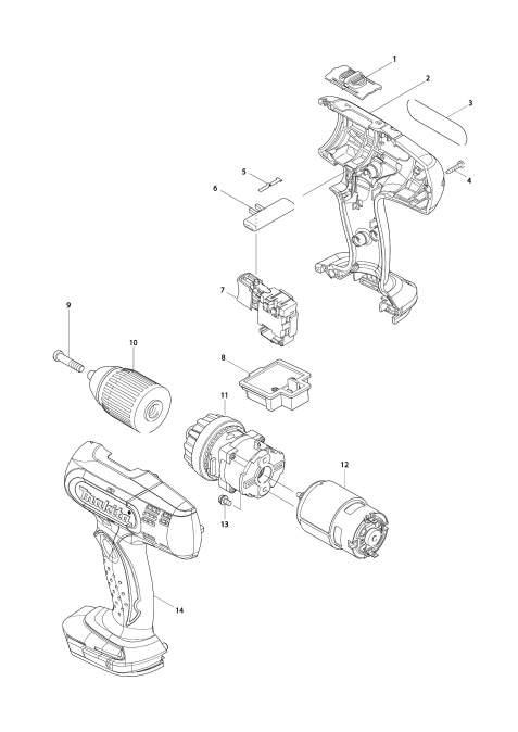 Makita Accessoires Behuizing voor BDF453 - 187363-2 - 187363-2